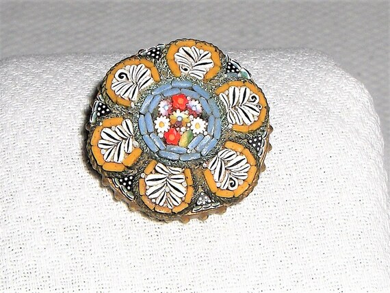 Vintage MICRO MOSAIC Brooch - image 3