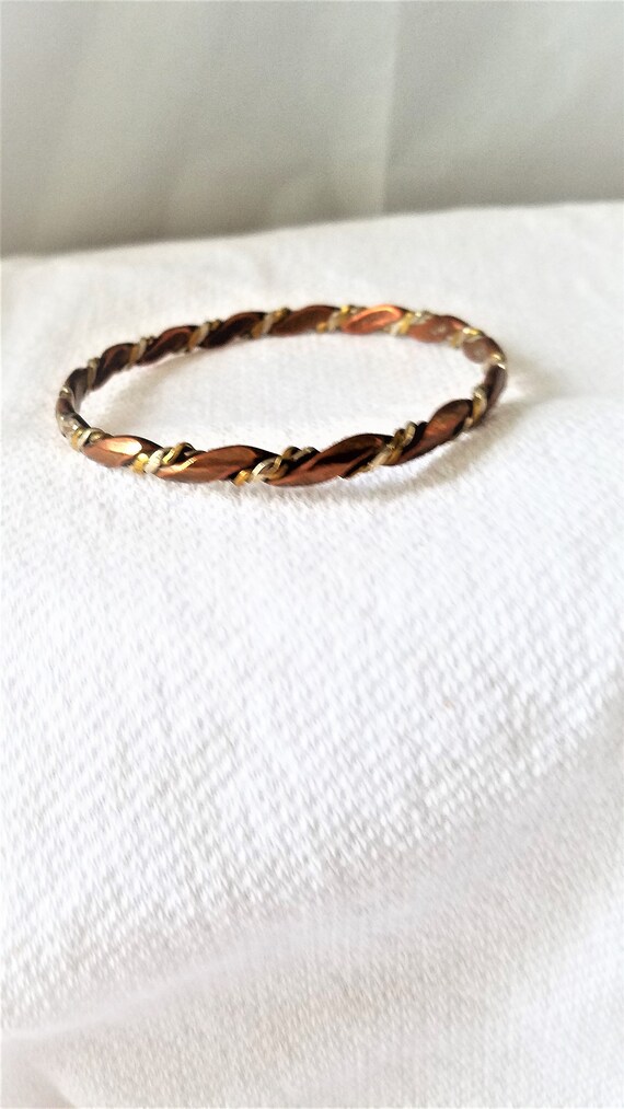 Vintage Handcrafted Copper BANGLE BRACELETS    Me… - image 3