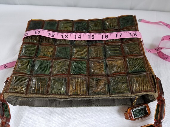 1940's-50's Patchwork REPTILE SKIN Shoulder Purse - image 10