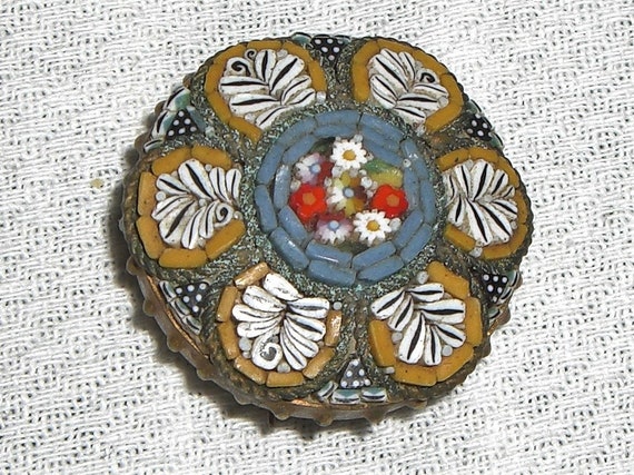 Vintage MICRO MOSAIC Brooch - image 1