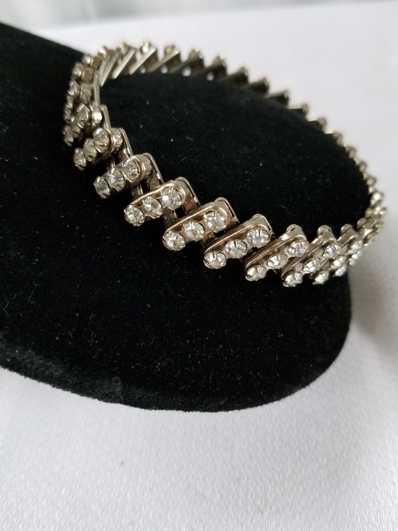 Vintage RHINESTONE EXPANSION BRACELET - image 5