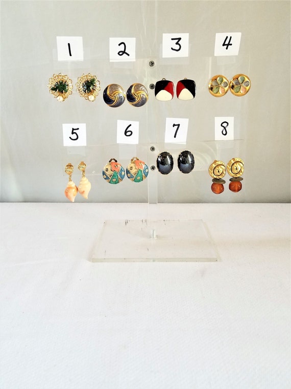 Vintage COLLECTION of Clip On Earrings LOT of 8