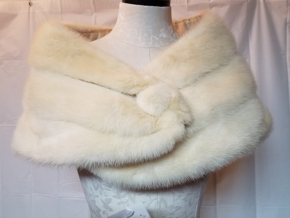 1950's-60's Natural Golden Pearl MINK STOLE - image 9