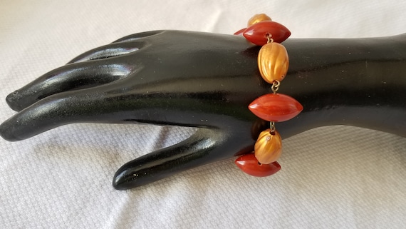 Vintage BAKELITE BEADED Link BRACELET - image 1