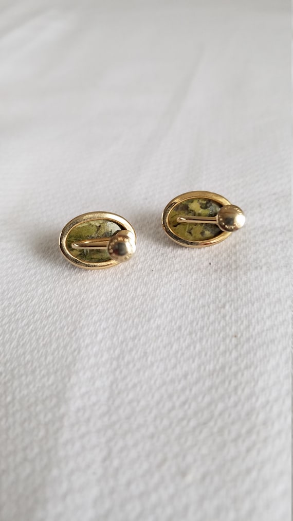 1950's-60's SCARAB Screw Back Gold Filled Earrings - image 10