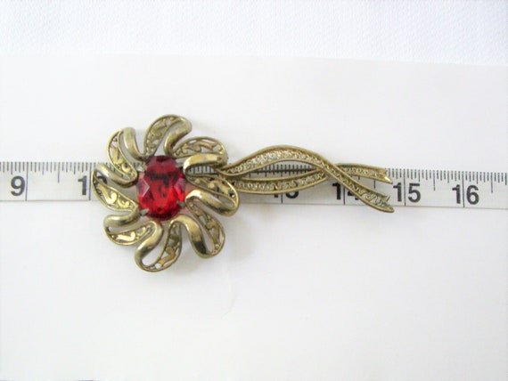 Bold Vintage STATEMENT FLOWER BROOCH - image 7