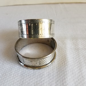 Vintage STERLING NAPKIN RINGS  Collection of 2