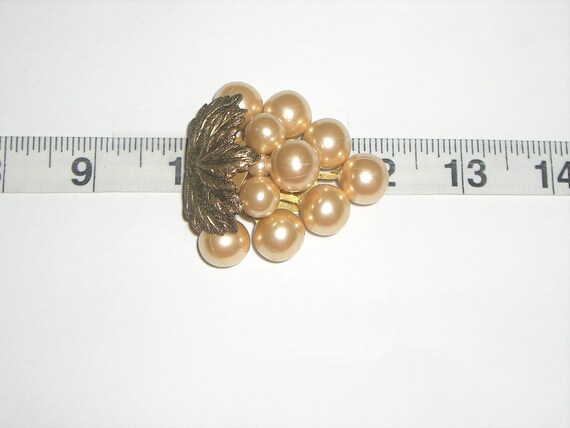 1930's-40's Faux Pearl GOLDEN GRAPE CLUSTER Dress… - image 7