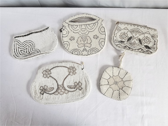 1920's-30's BEADED EVENING Bag Lot of 5