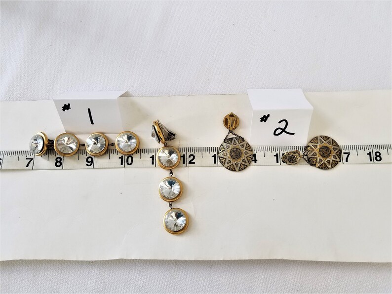 Vintage DANGLE CLIP EARRINGS Lot of 2 Etsy