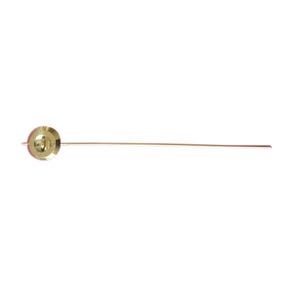 May include: A gold-colored clock hand with a round, flat end.