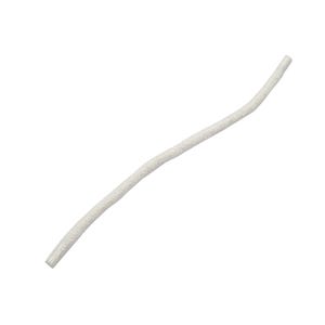 May include: A white braided cord, approximately 12 inches long, with a slight curve.