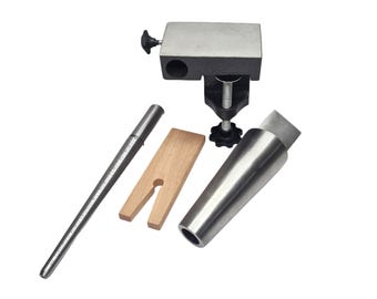 Bench Anvil Combo Kit with Round Bracelet and Ring Mandrel Anvil and V Slot Bench Pin