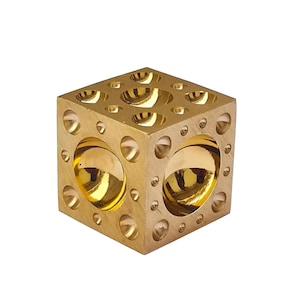 Messing domingblok 1,1/2" x 1,1/2" x 1,1/2" dapping - gereedschap voor het vormen van sieraden