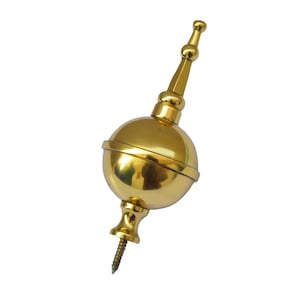 4 1/2" Brass Ball & Spire Clock Finial for Grandfather Longcase and Bracket Clocks