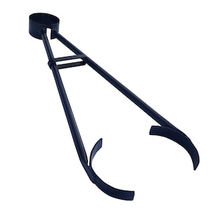 May include: Black metal grabber tool with two curved arms and a handle. The tool is designed to pick up items from the ground.