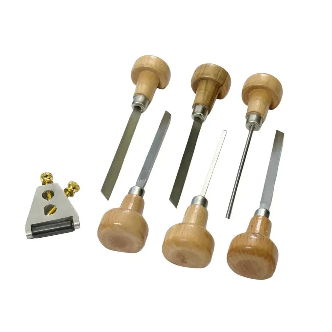 Gmt Gravers 6pcs Engraver Gravers With Wooden Handles Tool Clock & Graver Sharpener ...