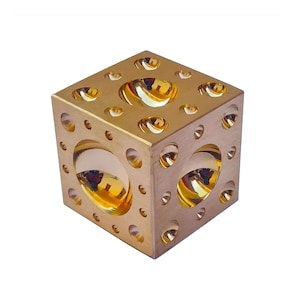 Brass Doming Block 2" x 2" x 2" Dapping - Jewelry Forming Tool