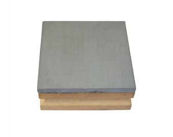 3" Steel Bench Block on Wooden Base - Jewelry Making Surface- Metal Forming Tool