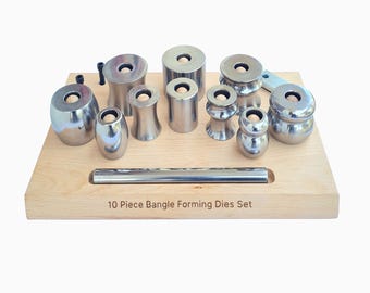 Bangle Bracelet Forming Die with Set of 10 Pcs - Assorted Metal Shaping Dies