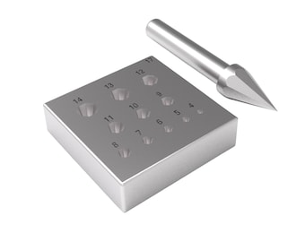 Octagonal Bezel Forming Block Set with 11 Punches Size 4mm to 14mm Type 17 Degree