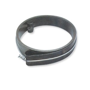 May include: A black metal spring ring with a wire attached to it.