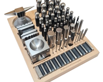 56 Pcs Jumbo Dapping Punch Set Doming & Steel Swage Block - Jewelry Forming Kit