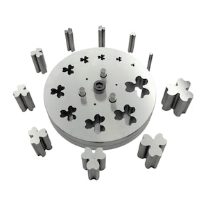 Disc Cutter 3 Petal Flower Shape with 10 Punches Size 3/16&quot;-1 1/4&quot;