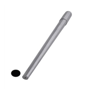 May include: A silver metal mandrel with a rounded end. The mandrel is used for shaping and sizing rings.