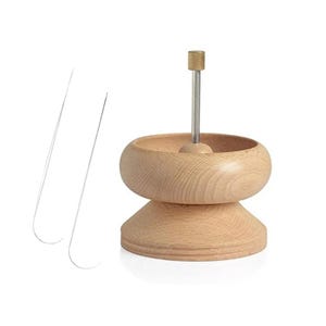 Large Wooden Bead Spinner with Needles - Jewelry & Bead Making Tool