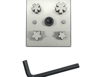 Disc Cutter 5 Petal Flower Shape - 2 Different Shapes - 4 Punches - 16mm & 19mm