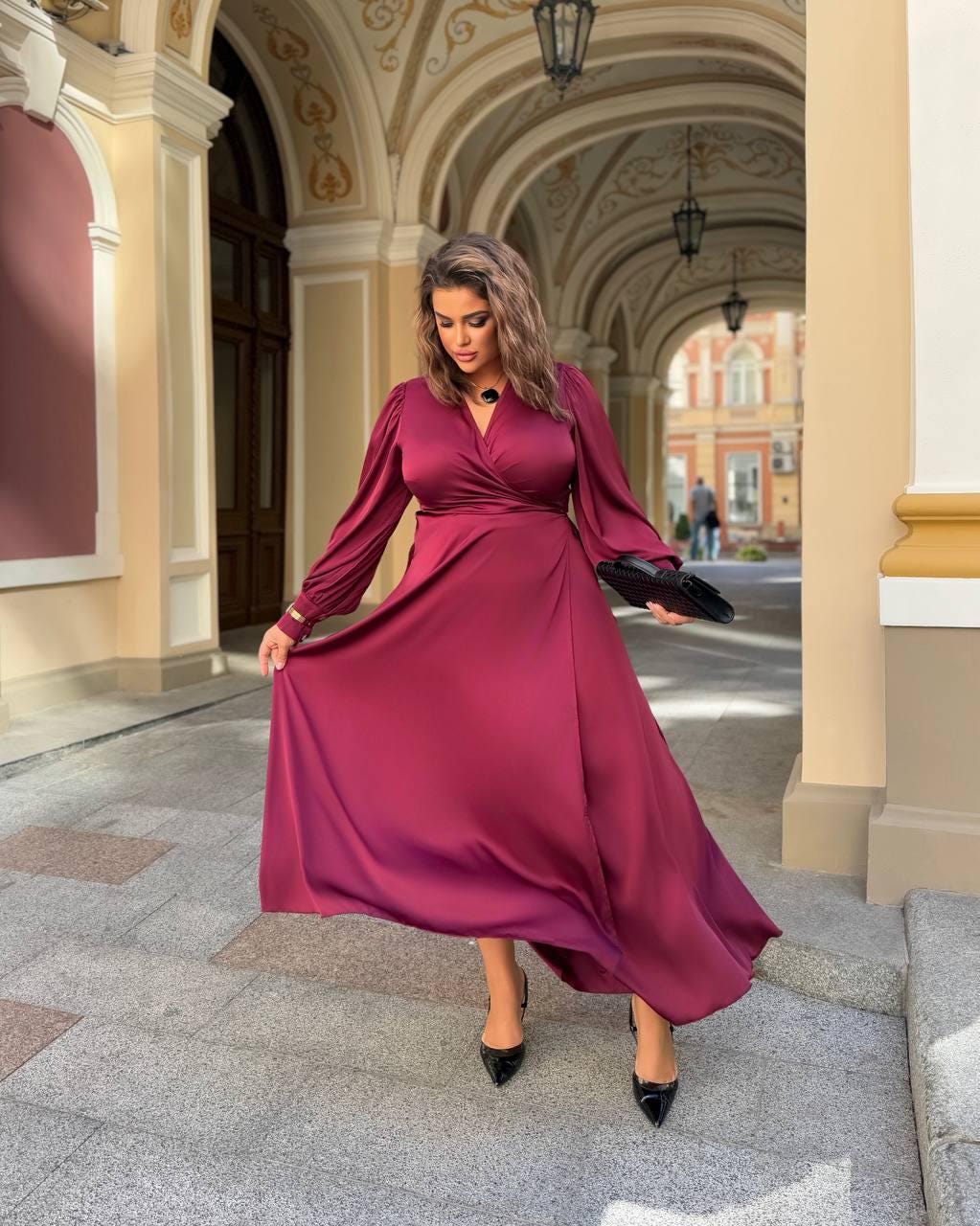 two piece dress for ladies Long Two-Piece with Beaded Crop Top by Poly USA 7926 2XL / Navy Best Easter Dresses for Make any day feel online-retailers-yes Colour:Blue Grey