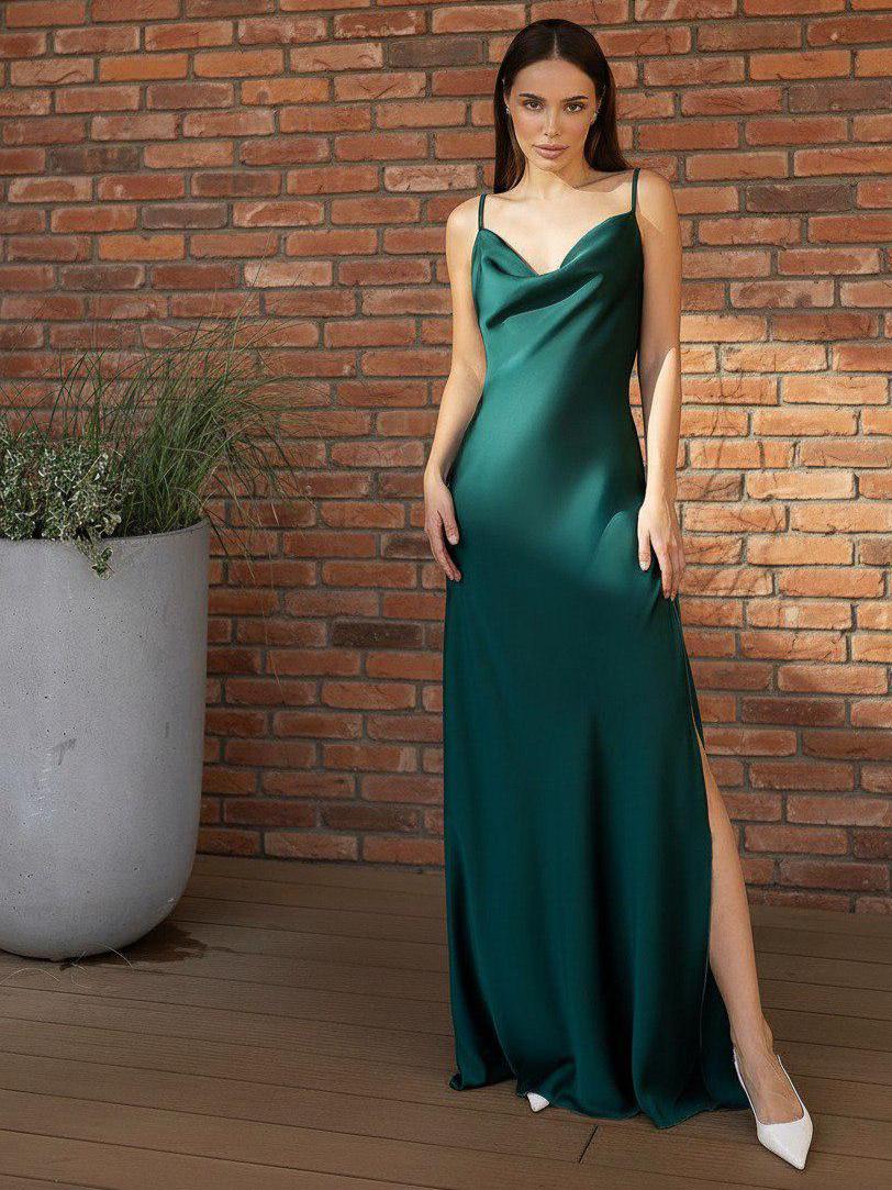 Emerald Green Slip Dress Long - Etsy