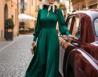 Green Satin Blazer Dress  Long Sleeve Mini Dress - Etsy