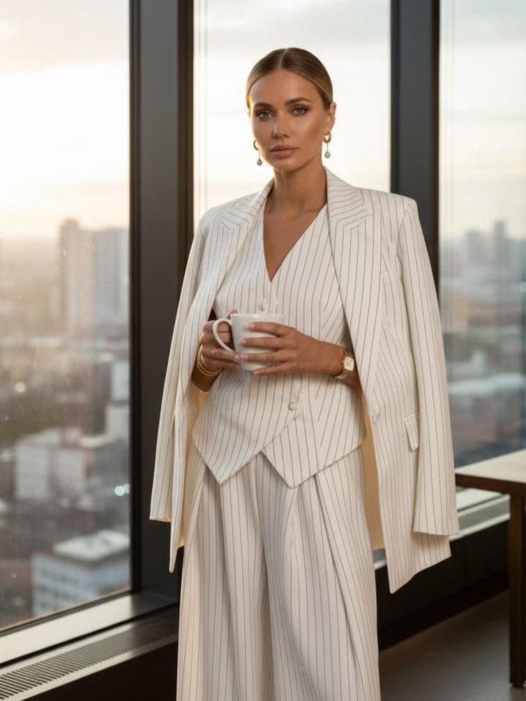 Damen hosenanzug 3 teilig elegant