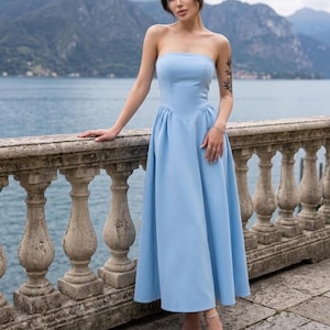 light blue graduation dress midi Veaul 2026 Sparkly Sky Blue Tulle Star Midi Graduation Dresses A-Line Princess Sweetheart Sweet 16