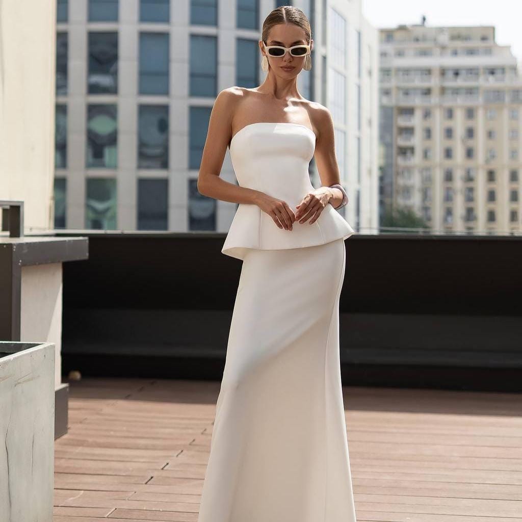 Formal Peplum Evening Gown - Etsy