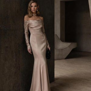 Mocha Evening Dress - Etsy