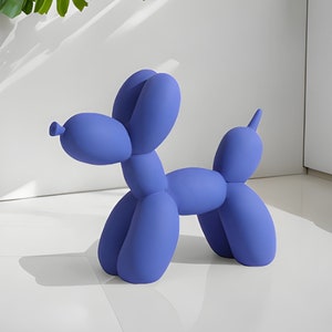 Blue Resin Balloon Dog Desk Sculpture, Matte Desk Décor, Colourful Desk Décor, Dog Model Sculpture, Dog Sculpture, Balloon Dog Statue