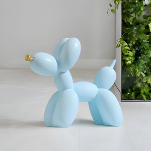 Blue Resin Balloon Dog Desk Sculpture, Matte Desk Décor, Colourful Desk Décor, Dog Model Sculpture, Dog Sculpture, Balloon Dog Statue