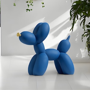 Blue Resin Balloon Dog Desk Sculpture, Matte Desk Décor, Colourful Desk Décor, Dog Model Sculpture, Dog Sculpture, Balloon Dog Statue