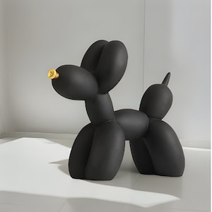 Black and White Resin Balloon Dog Desk Sculptures, Desk Décor, Matte Desk Décor, Dog Model Sculpture, Balloon Sculpture, Balloon Dog Statue