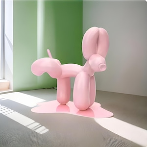 Resin Peeing Balloon Dog Desk Sculpture, Glossy Desk Décor, Weeing Doc Décor, Dog Model Sculpture, Balloon Dog Statue
