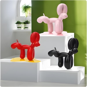 Resin Peeing Balloon Dog Desk Sculpture, Glossy Desk Décor, Weeing Doc Décor, Dog Model Sculpture, Balloon Dog Statue