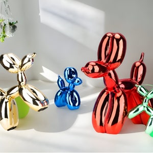 Resin Balloon Dog Desk Sculpture, Metallic Desk Décor, Glossy Desk Décor, Dog Model Sculpture, Balloon Sculpture, Balloon Dog Statue