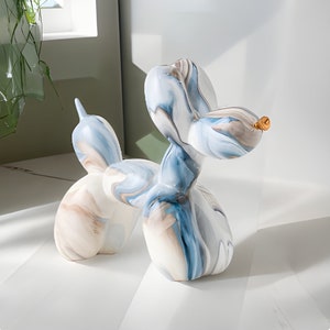 Marble Effect Resin Balloon Dog Desk Sculpture, Desk Décor, Glossy Desk Décor, Dog Model Sculpture, Balloon Sculpture, Balloon Dog Statue