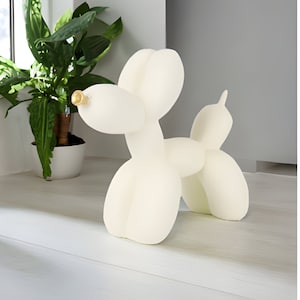 Black and White Resin Balloon Dog Desk Sculptures, Desk Décor, Matte Desk Décor, Dog Model Sculpture, Balloon Sculpture, Balloon Dog Statue