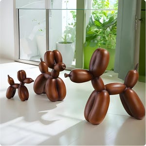 Wooden Balloon Dog Desk Sculpture, Wooden Desk Décor, Animal Desk Décor, Dog Model Sculpture, Balloon Sculpture, Balloon Dog Statue