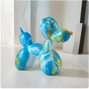 Marble Effect Resin Balloon Dog Desk Sculpture, Desk Décor, Glossy Desk Décor, Dog Model Sculpture, Balloon Sculpture, Balloon Dog Statue