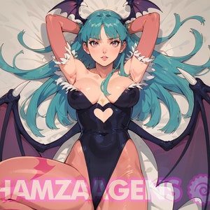 Morrigan Aensland - Darkstalkers - Premium Art Illustration Print / Poster - 4 Sizes